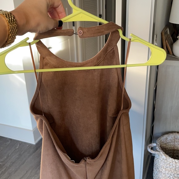 Camel brown suede halter top - Picture 2 of 3